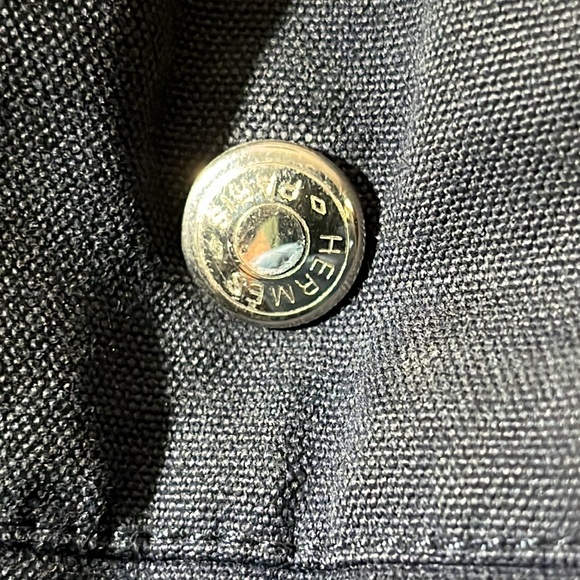 HERMES Fourre Tout MM Tote Bag Handbag Canvas Blue And Burgundy in GUC. - Picture 10 of 16